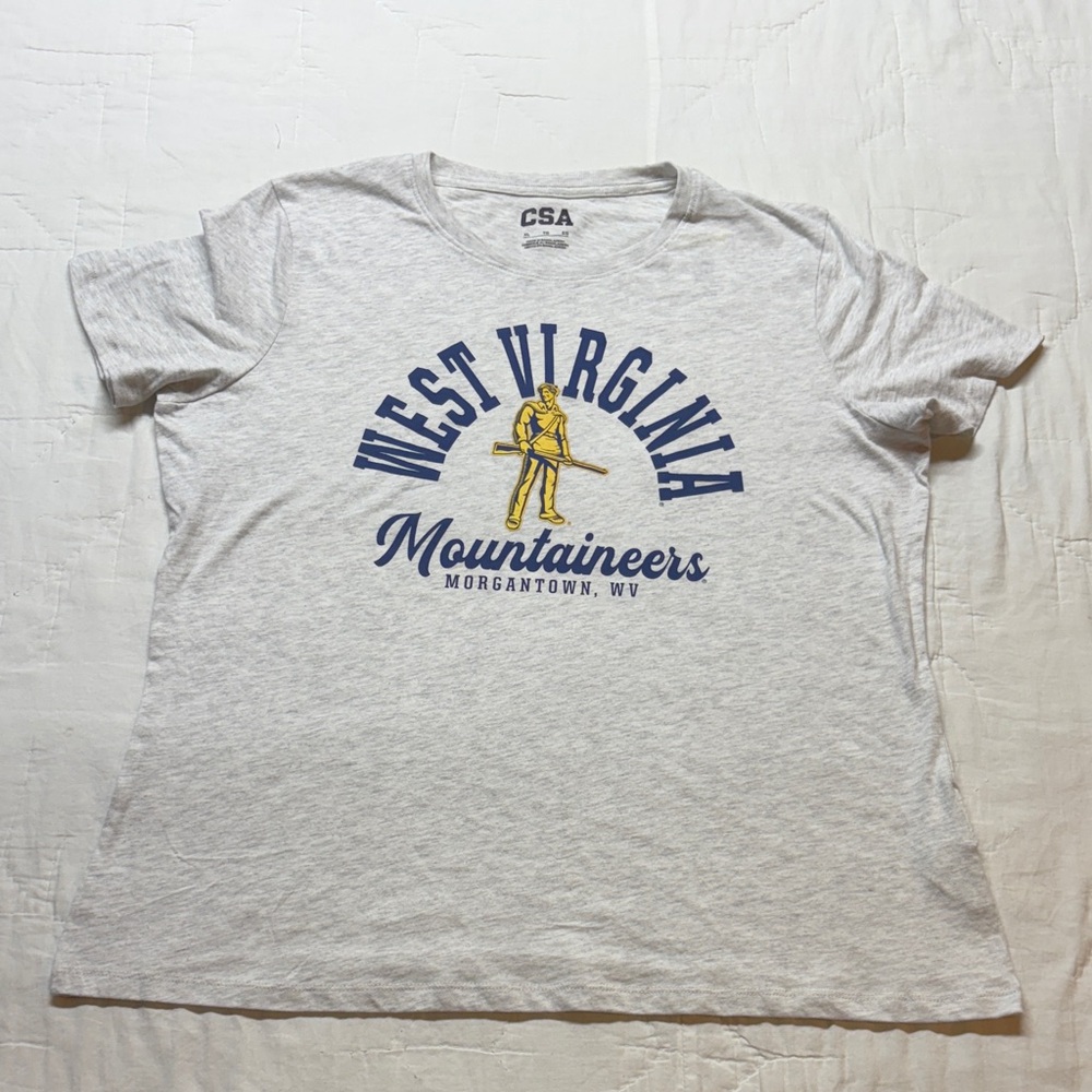 NWT West Virginia Mountaineers T-Shirt Heather Gray WVU Collegiate XL‎ CSA